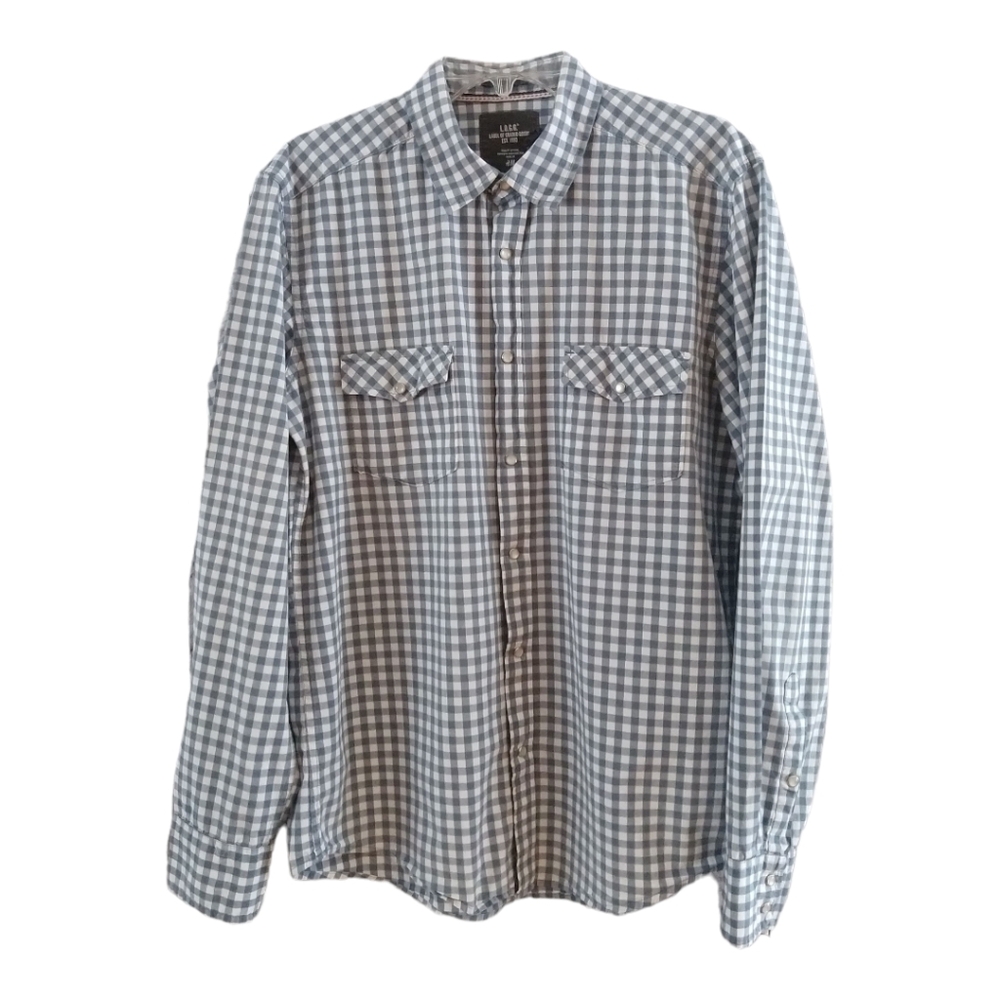 H&M Blue/ White Checked Snap Shirt